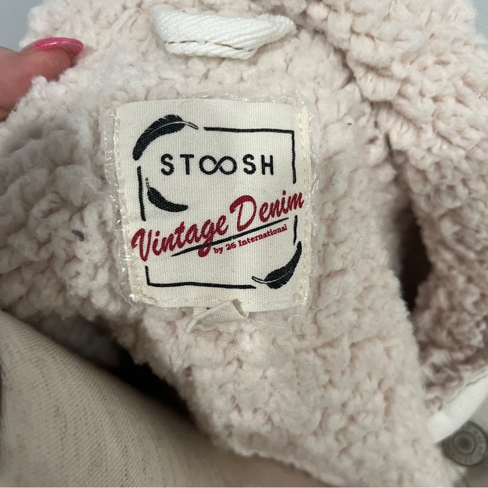 Stoosh Women's Corduroy Cream Jacket with Faux Shearling Collar Medium - Picture 4 of 5